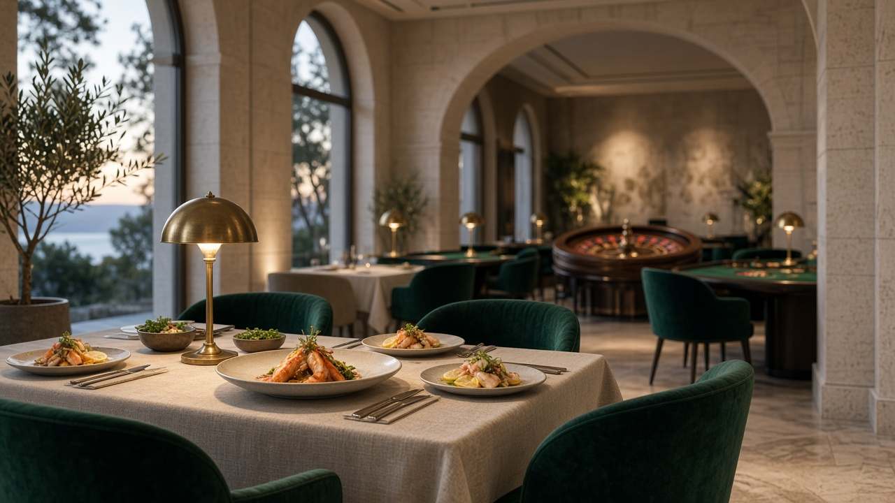 Salle de restaurant avec des tables de jeu au fond, chez PanardierCuisine.com